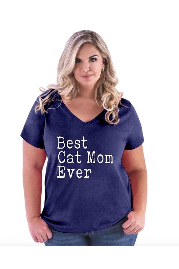 Women's Plus Size V-neck T-Shirt - Best Cat Mom