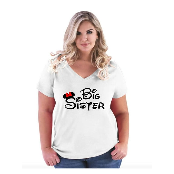 Women's Plus Size V-neck T-Shirt - Big Sister