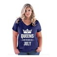 thumbnail image 1 of Women's Plus Size V-neck T-Shirt - Birthday Gift Queens Are Born in July, 1 of 3