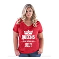 thumbnail image 1 of Women's Plus Size V-neck T-Shirt - Birthday Gift Queens Are Born in July, 1 of 5