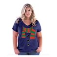 thumbnail image 1 of Women's Plus Size V-neck T-Shirt - Christmas Snowman Scarf, 1 of 3