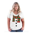 thumbnail image 1 of Women's Plus Size V-neck T-Shirt - Christmas Snowman Scarf, 1 of 5