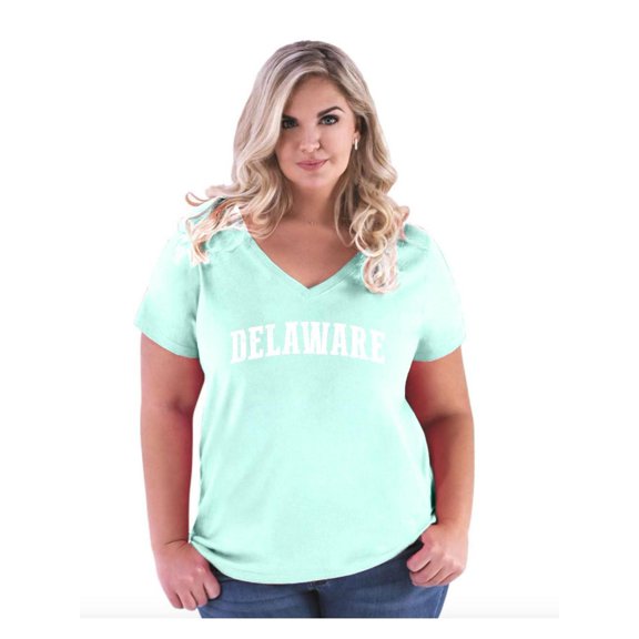 Women's Plus Size V-neck T-Shirt - Delaware