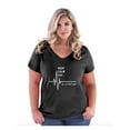 thumbnail image 1 of Women's Plus Size V-neck T-Shirt - Keep Calm Ok Not That Calm, 1 of 3