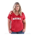 thumbnail image 1 of Women's Plus Size V-neck T-Shirt - Maine, 1 of 5