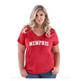 thumbnail image 1 of Women's Plus Size V-neck T-Shirt - Memphis, 1 of 5