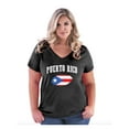 thumbnail image 1 of Women's Plus Size V-neck T-Shirt - Puerto Rico Flag, 1 of 3