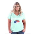 thumbnail image 1 of Women's Plus Size V-neck T-Shirt - Puerto Rico Flag, 1 of 3