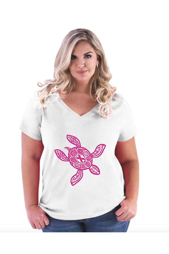 - Women's Plus Size V-neck T-Shirt - Sea Turtle Hawaii