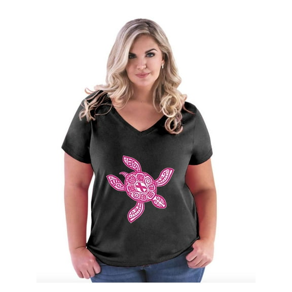 Women's Plus Size V-neck T-Shirt - Sea Turtle Hawaii