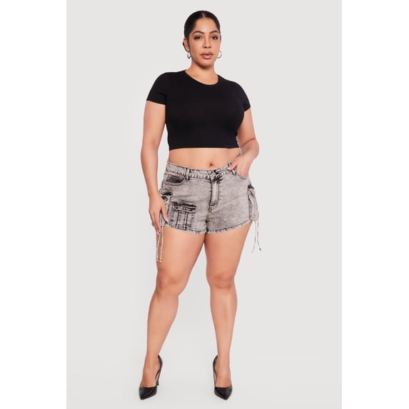 Women's Plus Size VIP Denim Utility Shorts