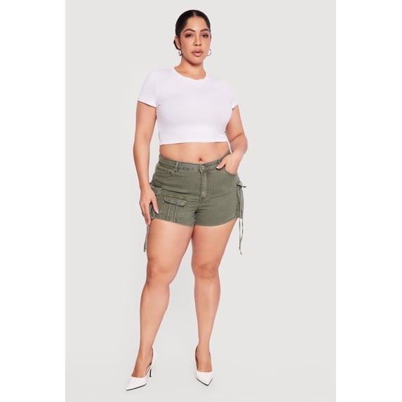Women's Plus Size VIP Denim Utility Shorts