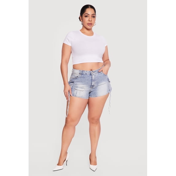 Women's Plus Size VIP Denim Utility Shorts