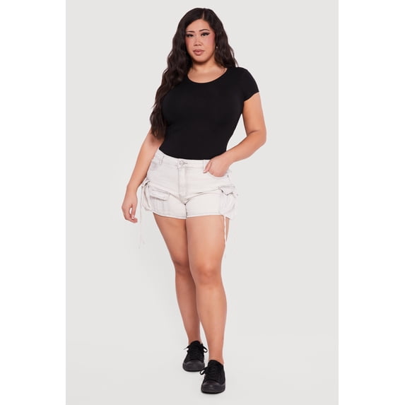 Women's Plus Size VIP Denim Utility Shorts