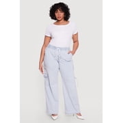 Women's Plus Size VIP Pull On Wide Leg Cargo Jeans