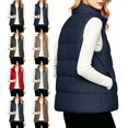 thumbnail image 1 of Women's Plus Size Vest Sleeveless Puffer Pockets Zip Up Casual Vest for Outdoor & Casual, 1 of 9