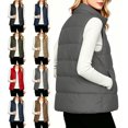 thumbnail image 1 of Women's Plus Size Vest Sleeveless Puffer Pockets Zip Up Casual Vest for Outdoor & Casual, 1 of 9