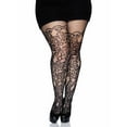 thumbnail image 1 of Women's Plus-Size Vine Net Pantyhose, Black, Plus Size, 1 of 5
