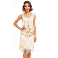 thumbnail image 1 of Women’s Plus Size Vintage Sequin & Beaded Fringe Cocktail Dress – Retro Glam Party Evening Dress, 1 of 9