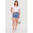 thumbnail image 1 of Women's Plus Size WAX Acid Wash Distressed Rolled Cuffed Shorts, 1 of 4