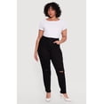 thumbnail image 1 of Women's Plus Size WAX Distressed Mom Jeans, 1 of 4