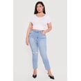 thumbnail image 1 of Women's Plus Size WAX Raw Hem Distressed Jeans, 1 of 4