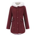 thumbnail image 1 of Women's Plus Size Warm Coat Jacket Outwear -' Lined Trench Winter Hooded Thick Overcoat Jacket Petite Women Jacket Warm Jacket Womens Jackets for Women Warm Womens Jacket Women Jacket Fall Polish, 1 of 8