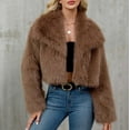 thumbnail image 1 of Women's Plus Size Warm Faux Furry Long Coat with Turn Down Collar for Cold Weather Protection, 1 of 9
