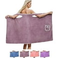 thumbnail image 1 of Women's Plus Size Wearable Shower Skirt with Straps, Soft Glow Wrap Bath Towel with Adjustable Halter, Quick Dry Absorbent Spa Bathrobe for Home and Travel, 1 of 7