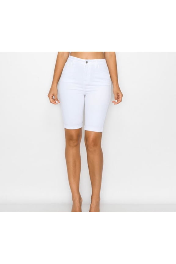 Women's Plus Size White Bermuda Shorts