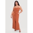thumbnail image 1 of Women's Plus Size Wide Leg Cami Jumpsuit with Tie Waist Belt, 1 of 3