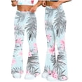 thumbnail image 1 of Women's Plus Size Wide Leg Flare Leggings High Waisted Stretch Casual Pants, 1 of 6