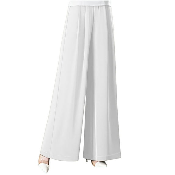 Women's Plus Size Wide Leg Lounge Pants with Pockets High Waisted Palazzo Trousers Floor Length Pants Straight Leg Trousers Outlet Overstock Clearance