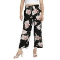 thumbnail image 1 of Women's Plus Size Wide Leg Pants Palazzo Floral Print Casual Shirred Elastic Waist Pants, 1 of 7