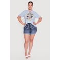 thumbnail image 1 of Women's Plus Size Wild Heart Rodeo Angel Graphic Slashed Tee, 1 of 4
