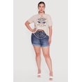 thumbnail image 1 of Women's Plus Size Wild Heart Rodeo Angel Graphic Slashed Tee, 1 of 4