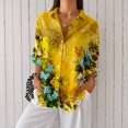 thumbnail image 1 of Women's Plus Size Wildflower Print Button Down Shirt, Long Sleeve Collared Casual Blouse, 1 of 5