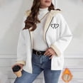 thumbnail image 1 of Women's Plus Size Winter Cardigan Double Faced Fleece Hooded Short Top, 1 of 8