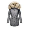 thumbnail image 1 of Women's Plus Size Winter Coat Recycled Puffer Jacket Warm Thicken Parka Overcoat with Removable Hood, 1 of 3
