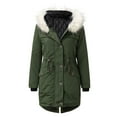 thumbnail image 1 of Women's Plus Size Winter Coat Recycled Puffer Jacket Warm Thicken Parka Overcoat with Removable Hood, 1 of 5