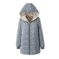 thumbnail image 1 of Women's Plus Size Winter Coat Recycled Puffer Jacket Warm Thicken Parka Overcoat with Removable Hood, 1 of 7