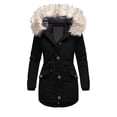 thumbnail image 1 of Women's Plus Size Winter Coat Recycled Puffer Jacket Warm Thicken Parka Overcoat with Removable Hood, 1 of 3