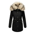 thumbnail image 1 of Women's Plus Size Winter Coat Recycled Puffer Jacket Warm Thicken Parka Overcoat with Removable Hood, 1 of 3