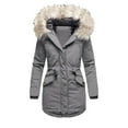 thumbnail image 1 of Women's Plus Size Winter Coat Recycled Puffer Jacket Warm Thicken Parka Overcoat with Removable Hood, 1 of 3