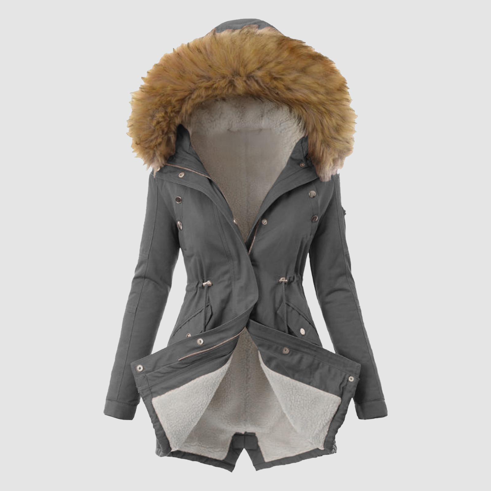 Grey long sleeve vintage plus size outerwear deals