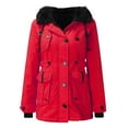 thumbnail image 1 of Women's Plus Size Winter Jacket Waterproof Winter Coat Warm Puffer Jacket Red XXL, 1 of 5