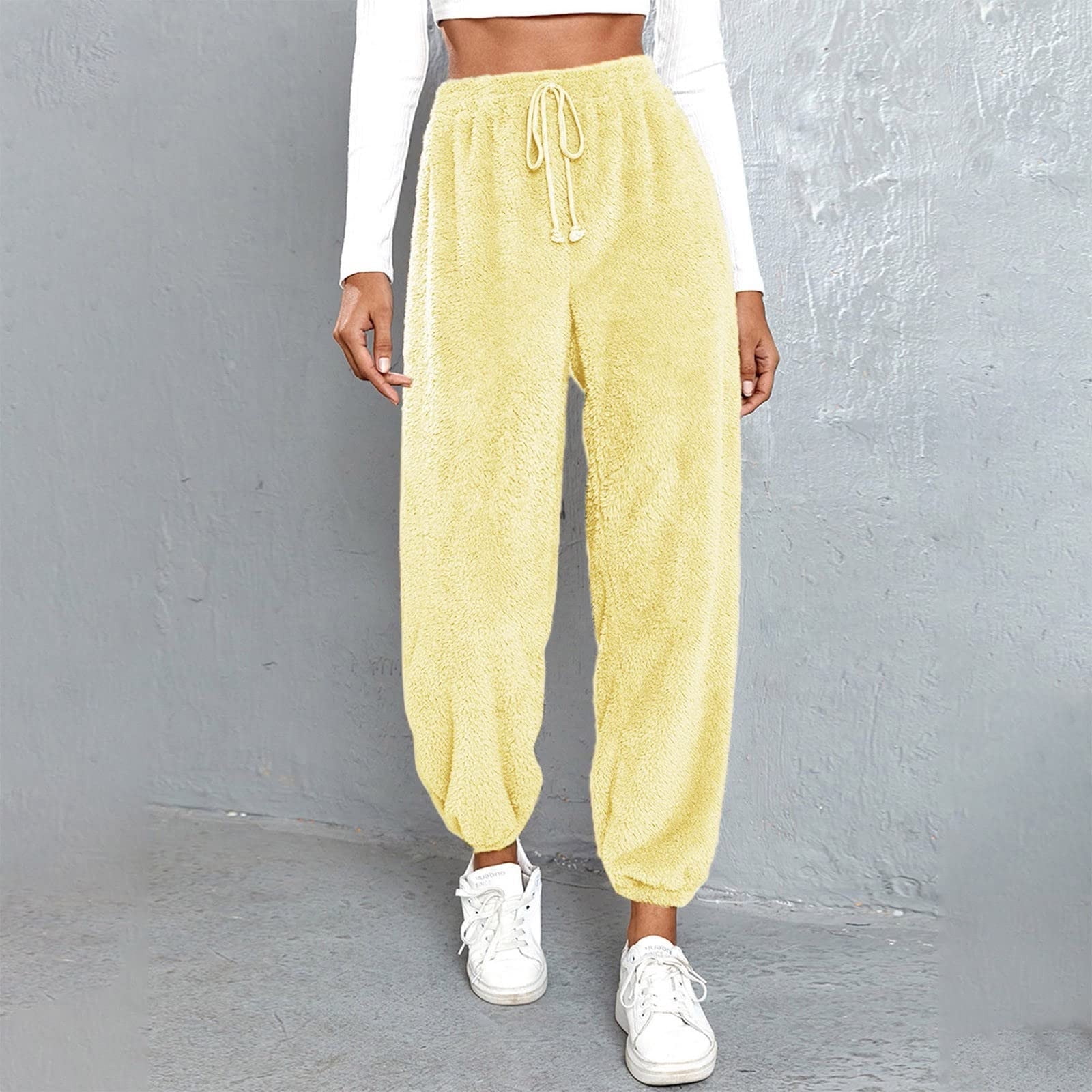 Winter Thicken Womens Harem Pants With Drawstring And Twisted Knit