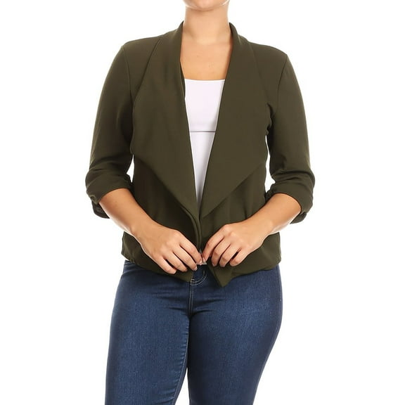 Women's Plus Size Women's Trendy Style Open Front Casual Blazer Jacket