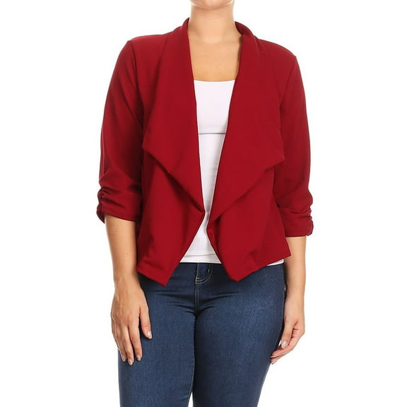 Women's Plus Size Women's Trendy Style Open Front Casual Blazer Jacket