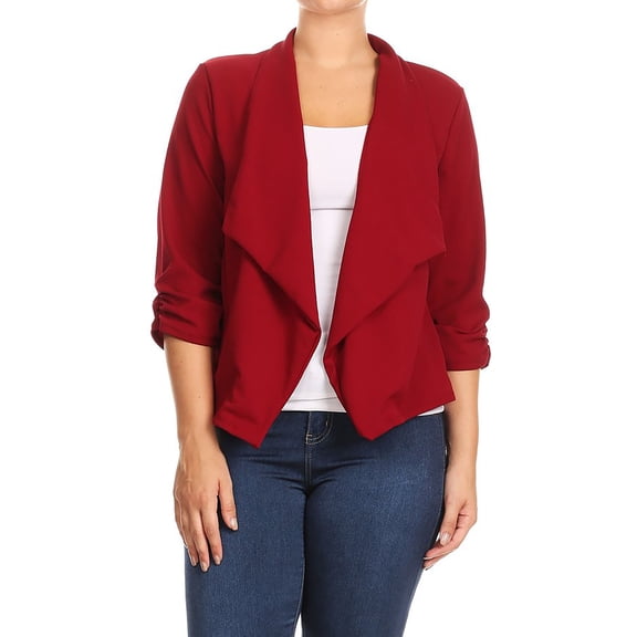 Women's Plus Size Women's Trendy Style Open Front Casual Blazer Jacket